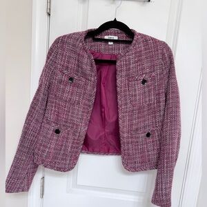 Bar III Women's Fuchsia Tweed Blazer